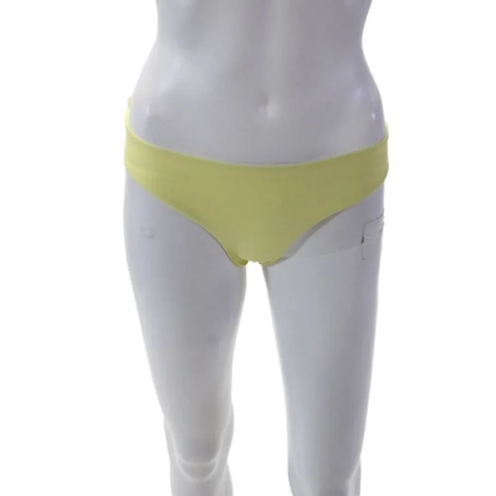 Jade Wmens Stretch Solid Pull On Bikini Bottoms Yellow Size XS